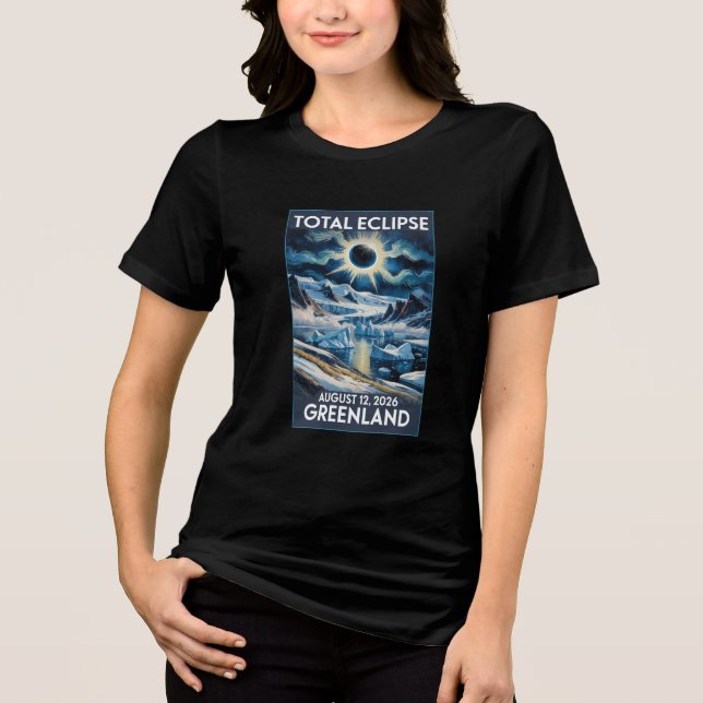 Total Solar Eclipse August 12,2026 Greenland Tee (Front)