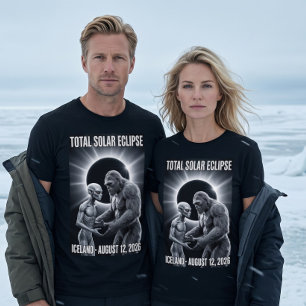 Total Solar Eclipse August 12,2026 Iceland Bigfoot T-Shirt