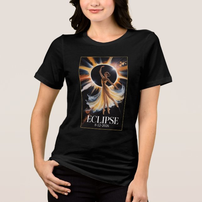 Total Solar Eclipse August 12 2026 Matching Tri-Blend Shirt (Front)