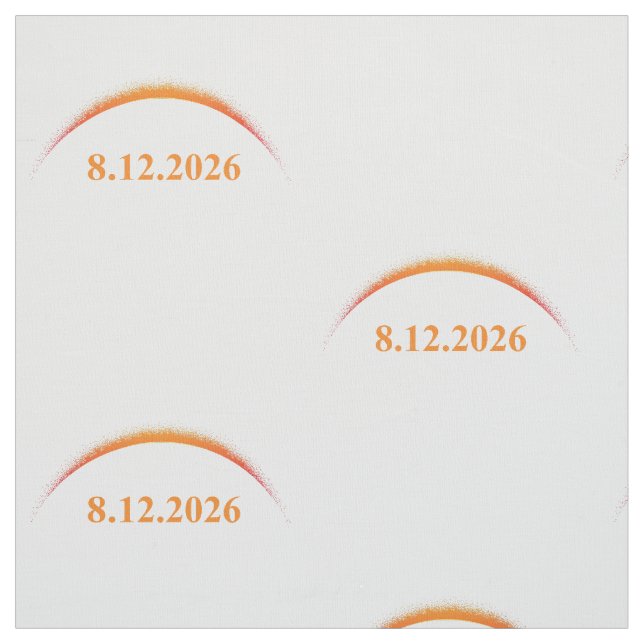 total solar eclipse August 12 2026 orange sun Fabric (Swatch)