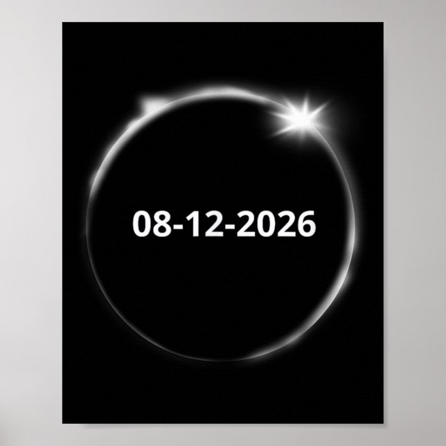 Total Solar Eclipse August 12 2026 Poster (Front)