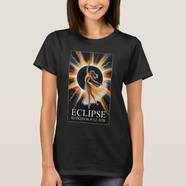 Total Solar Eclipse August 12 2026 Reykjavik T-Shirt (Front)