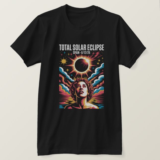 Total Solar Eclipse August 12,2026 Spain  T-Shirt (Design Front)