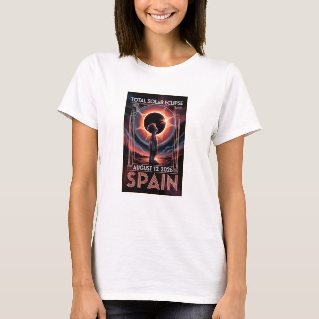 Total Solar Eclipse August 12,2026 Spain Tee (Front)