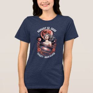 Total Solar Eclipse August 12 2026 Totality Tri-Blend Shirt