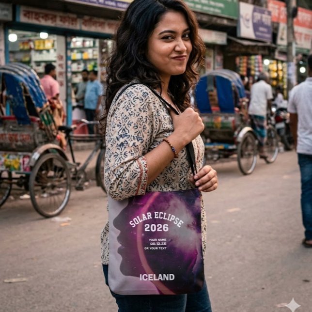 Total solar eclipse August 2026 text personalised Crossbody Bag (Creator Uploaded)