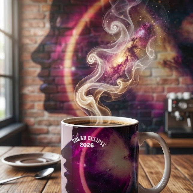 Total solar eclipse August 2026 text personalised Mug (Creator Uploaded)