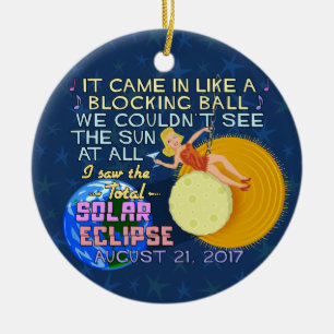 Total Solar Eclipse August 21 2017 American Funny Ceramic Tree Decoration