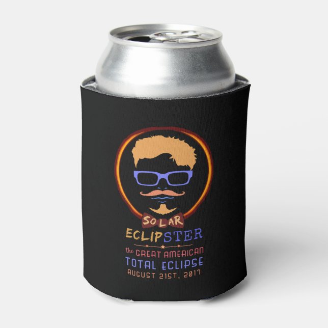Total Solar Eclipse August 21 2017 Funny Hipster Can Cooler (Can Front)