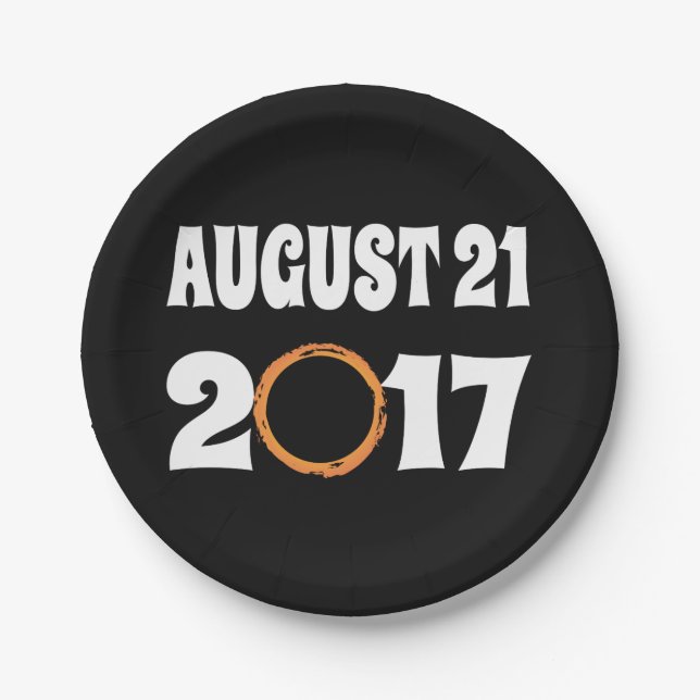 Total Solar Eclipse August 21 2017 Paper Plate (Front)