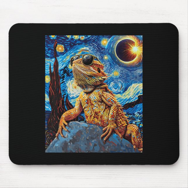 Total Solar Eclipse Bearded Dragon  Mouse Pad (Front)