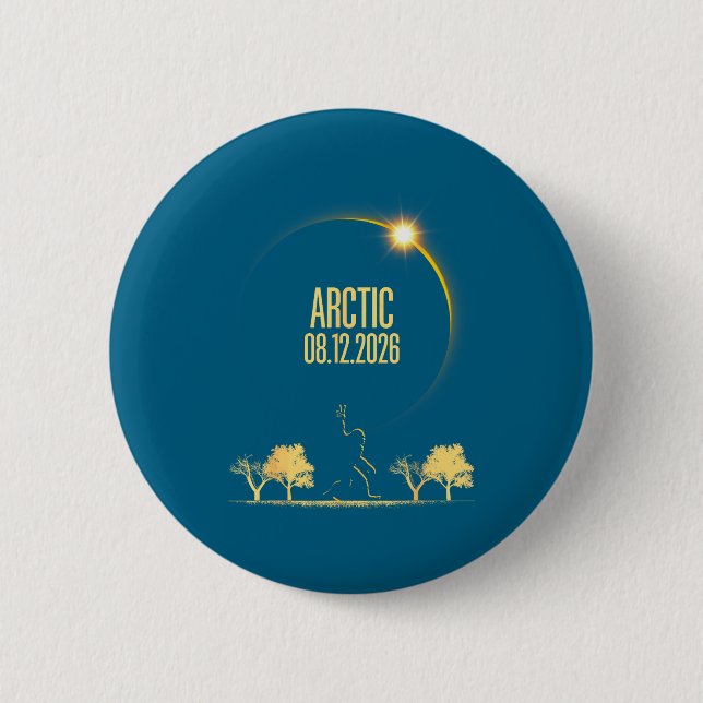 Total Solar Eclipse Bigfoot 08 Design 6 Cm Round Badge (Front)