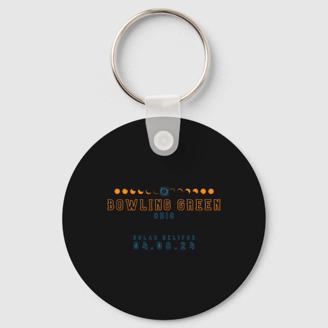 Total Solar Eclipse Bowling Green Ohio 04.08.24  Key Ring (Front)