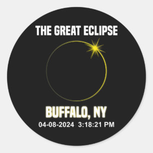 Total Solar Eclipse Buffalo Shirt 2024 Time New Yo Classic Round Sticker