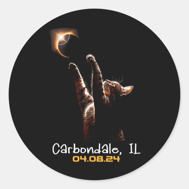 Total Solar Eclipse Carbondale Illinois  Classic Round Sticker (Front)