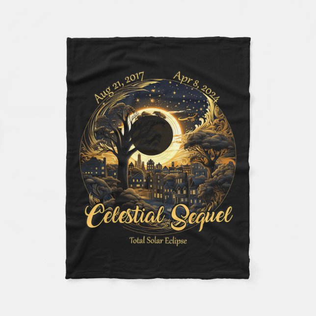 Total Solar Eclipse Celestial Sequel 2017 Totality Fleece Blanket (Front)