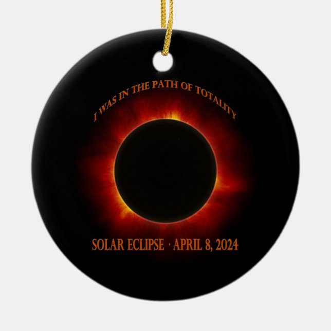 Total Solar Eclipse Ceramic Tree Decoration (Front)