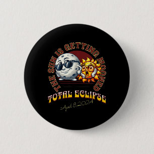 Total Solar Eclipse Chase 2024 Sun Is Getting Moon 6 Cm Round Badge