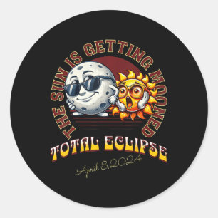 Total Solar Eclipse Chase 2024 Sun Is Getting Moon Classic Round Sticker