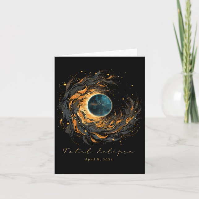 Total Solar Eclipse Chaser Fan Watching Shirt Apri Card (Front)