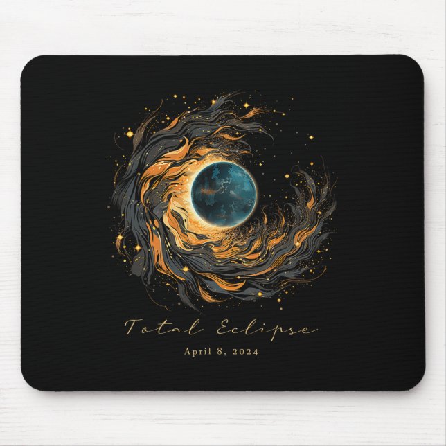 Total Solar Eclipse Chaser Fan Watching Shirt Apri Mouse Pad (Front)