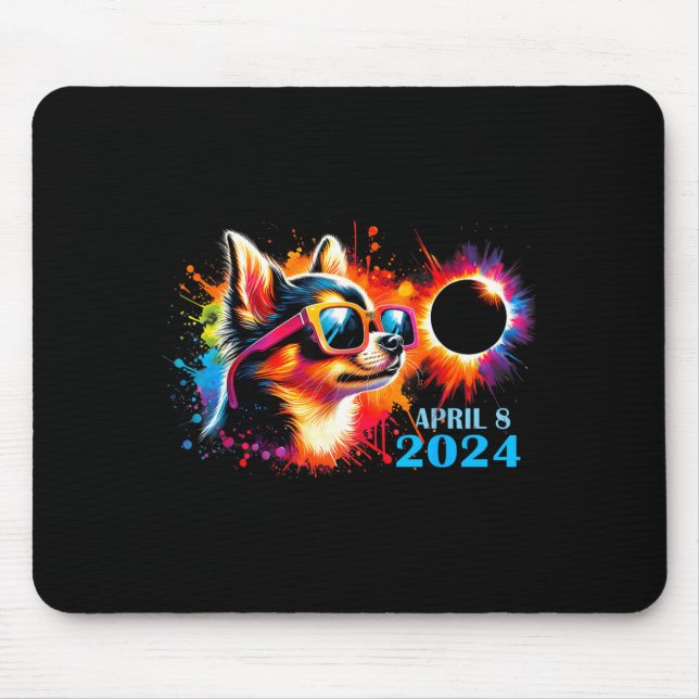 Total Solar Eclipse Chihuahua Dog Mouse Pad (Front)