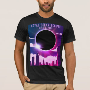 Total solar eclipse CITY April 8, 2024 sun moon  T-Shirt