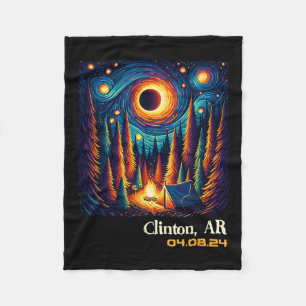 Total Solar Eclipse Clinton Arkansas  Fleece Blanket
