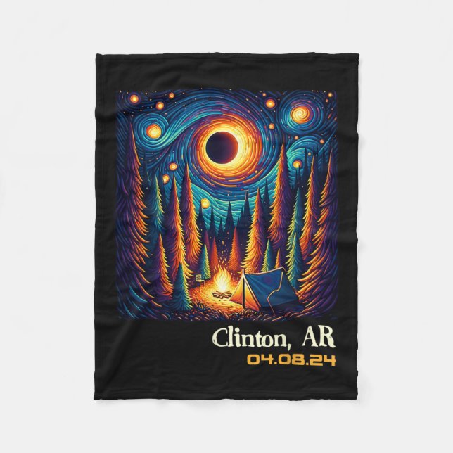 Total Solar Eclipse Clinton Arkansas  Fleece Blanket (Front)