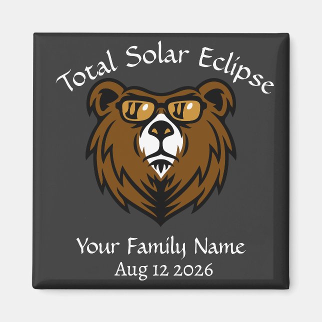 Total Solar Eclipse Custom  Magnet (Front)