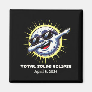 Total Solar Eclipse Dabbing Moon Illustration Magnet