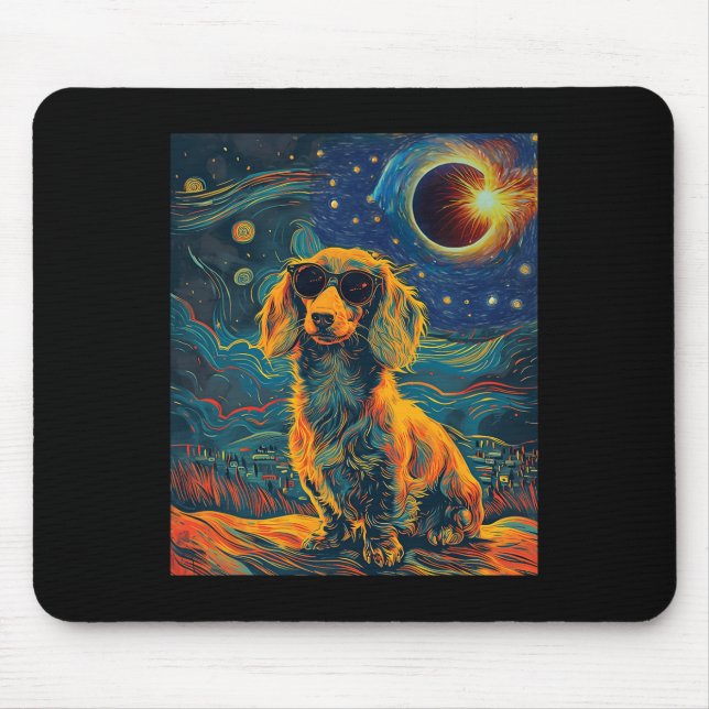 Total Solar Eclipse Dachshund Dog  Mouse Pad (Front)