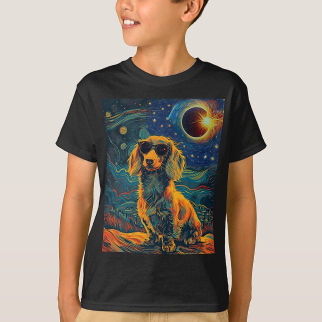 Total Solar Eclipse Dachshund Dog  T-Shirt (Front)