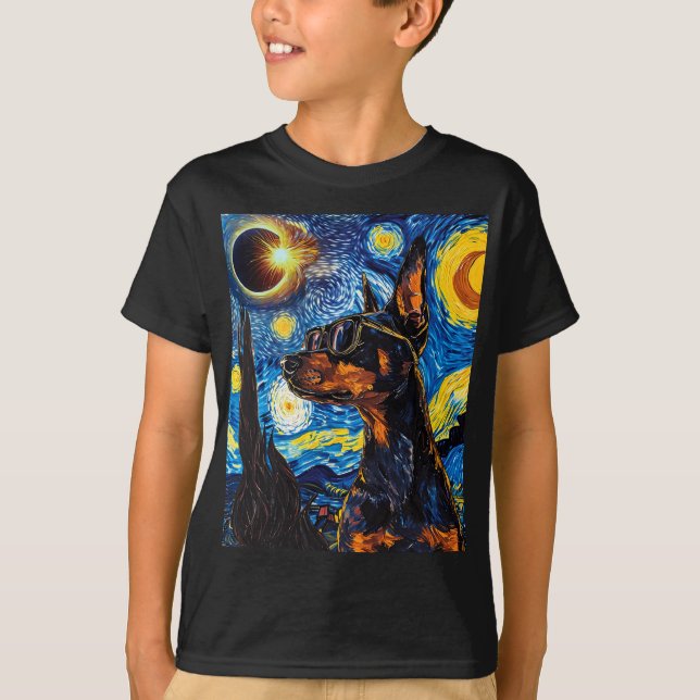 Total Solar Eclipse Doberman Dog  T-Shirt (Front)