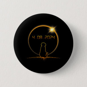 Total Solar Eclipse Dog 6 Cm Round Badge