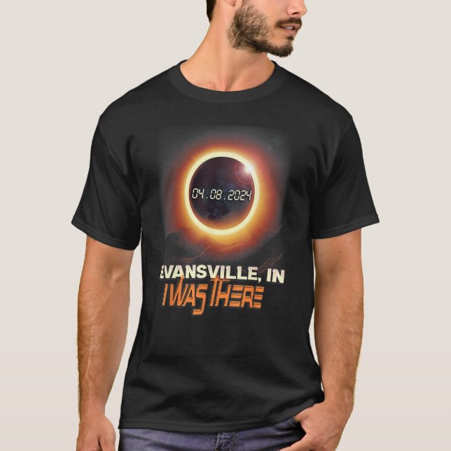 Total Solar Eclipse Evansville Indiana IN T-Shirt (Front)