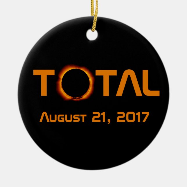 Total Solar Eclipse Event Ceramic Tree Decoration (Front)