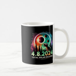 Total Solar Eclipse Funny Dinosaur Wearing Gles Coffee Mug