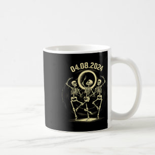 Total Solar Eclipse Funny Skeletons Dancing April Coffee Mug