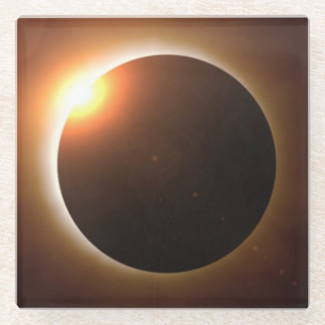 Total Solar Eclipse Glass Coaster (Front)