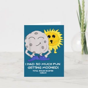 Total Solar Eclipse Got Mooned Illustration Card