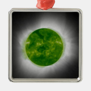 Total Solar Eclipse Green Corona Metal Tree Decoration