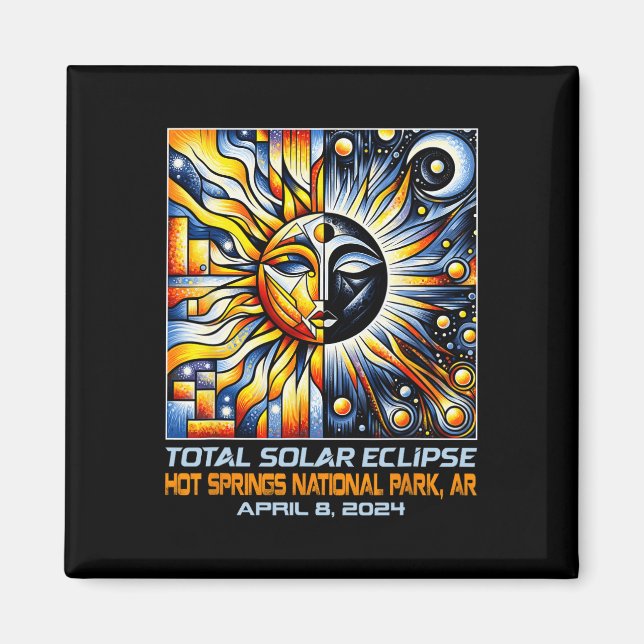Total Solar Eclipse Hot Springs Ar Arkansas  Magnet (Front)