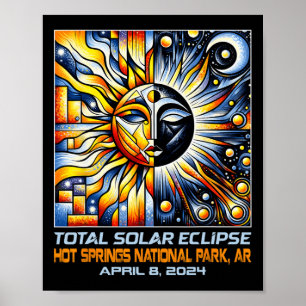 Total Solar Eclipse Hot Springs Ar Arkansas  Poster