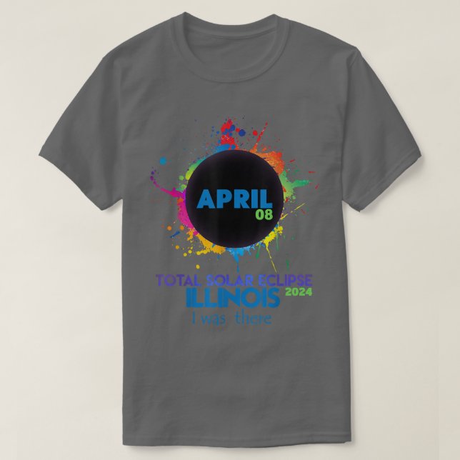 Total Solar Eclipse Illinois 2024 Colourful Totali T-Shirt (Design Front)