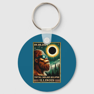 Total Solar Eclipse Illinois Bigfoot Key Ring