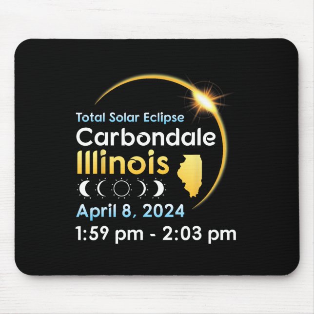 Total Solar Eclipse In Carbondale Illinois On Apri Mouse Pad (Front)