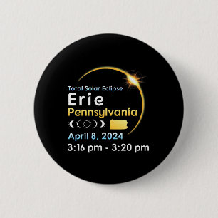 Total Solar Eclipse In Erie Pennsylvania On April 6 Cm Round Badge
