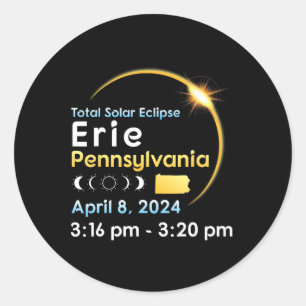 Total Solar Eclipse In Erie Pennsylvania On April Classic Round Sticker