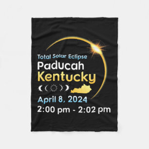 Total Solar Eclipse In Paducah Kentucky On April 0 Fleece Blanket
